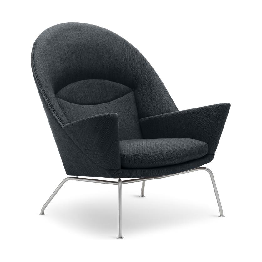 Carl Hansen CH468 Oculus stol, stål, mörkgrå tyg