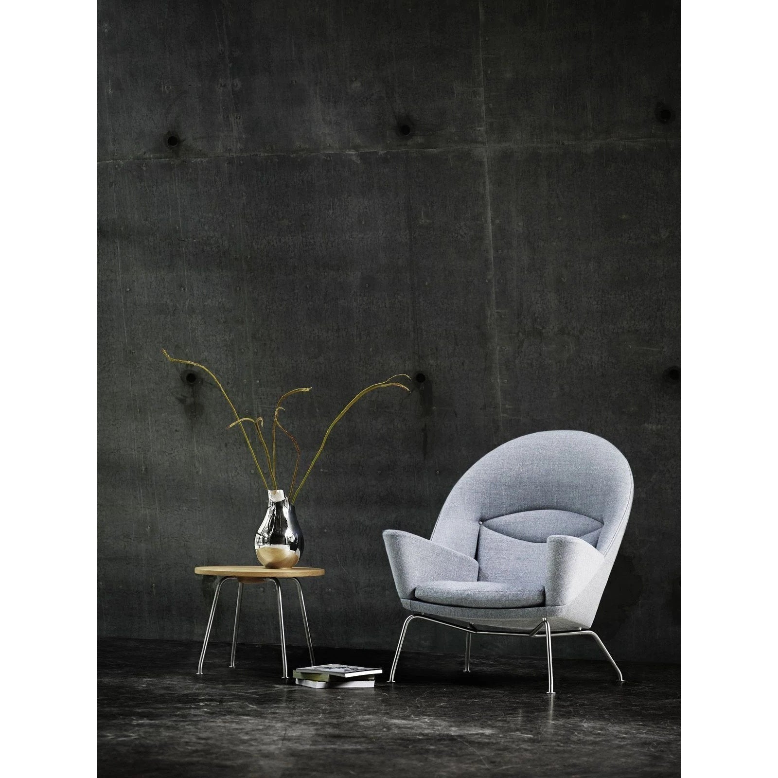 Carl Hansen CH468 Oculus stol, rostfritt stål, svart tyg