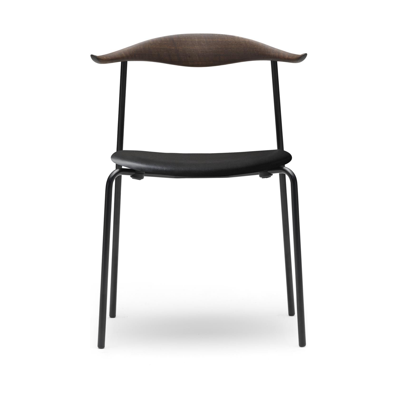 Carl Hansen CH88P -stol, rökt ek, svart läder