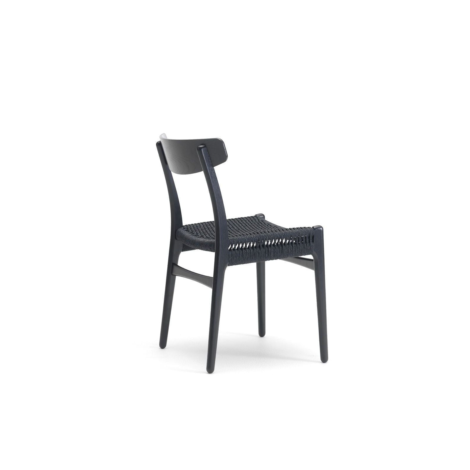 Carl Hansen CH23 -stol svart ek med svart fläta, svart ek rygg & plugg