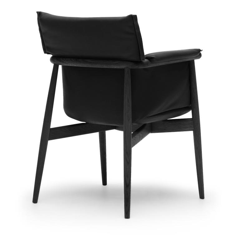 Carl Hansen E005 Embrace Chair, Black Painted Oak, Black Leather