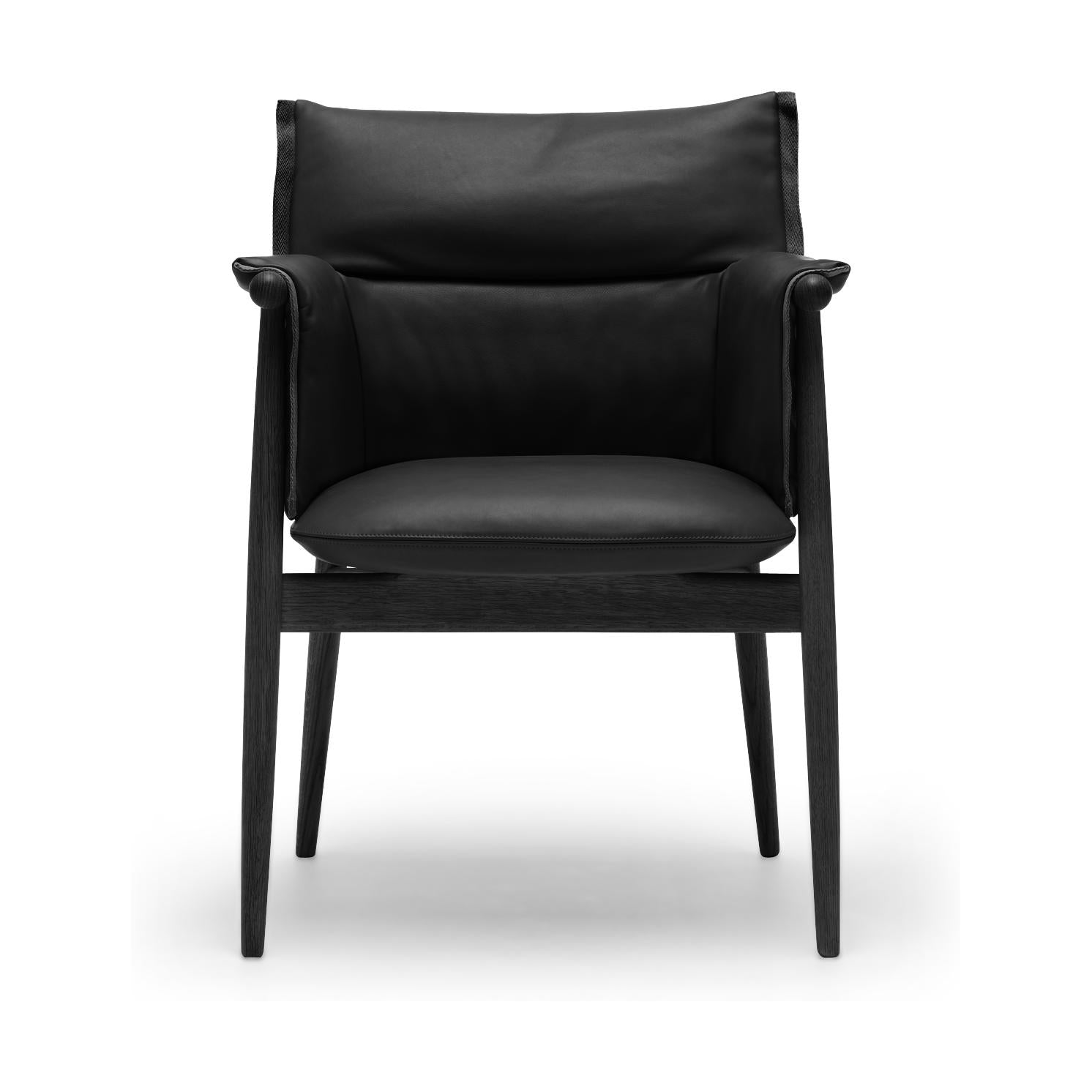 Carl Hansen E005 Embrace Chair, Black Painted Oak, Black Leather
