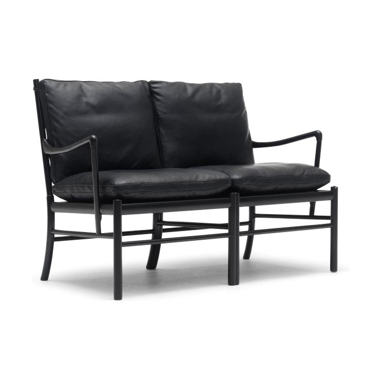 Carl Hansen OW149-2 kolonial soffa, svart målad ek/ svart läder