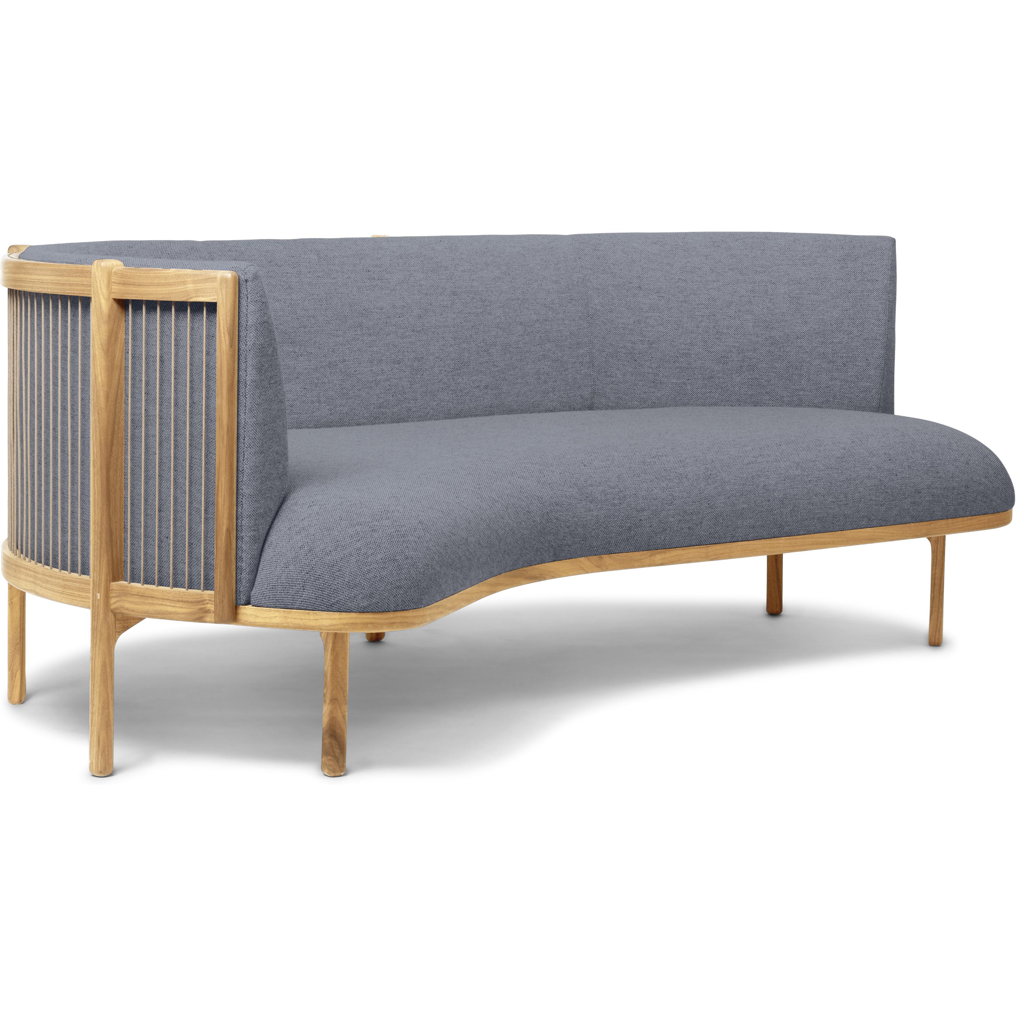 Carl Hansen RF1903-L i sidled 3-person soffa vänster oljad ek/fiord tyg, grå/naturbrunt
