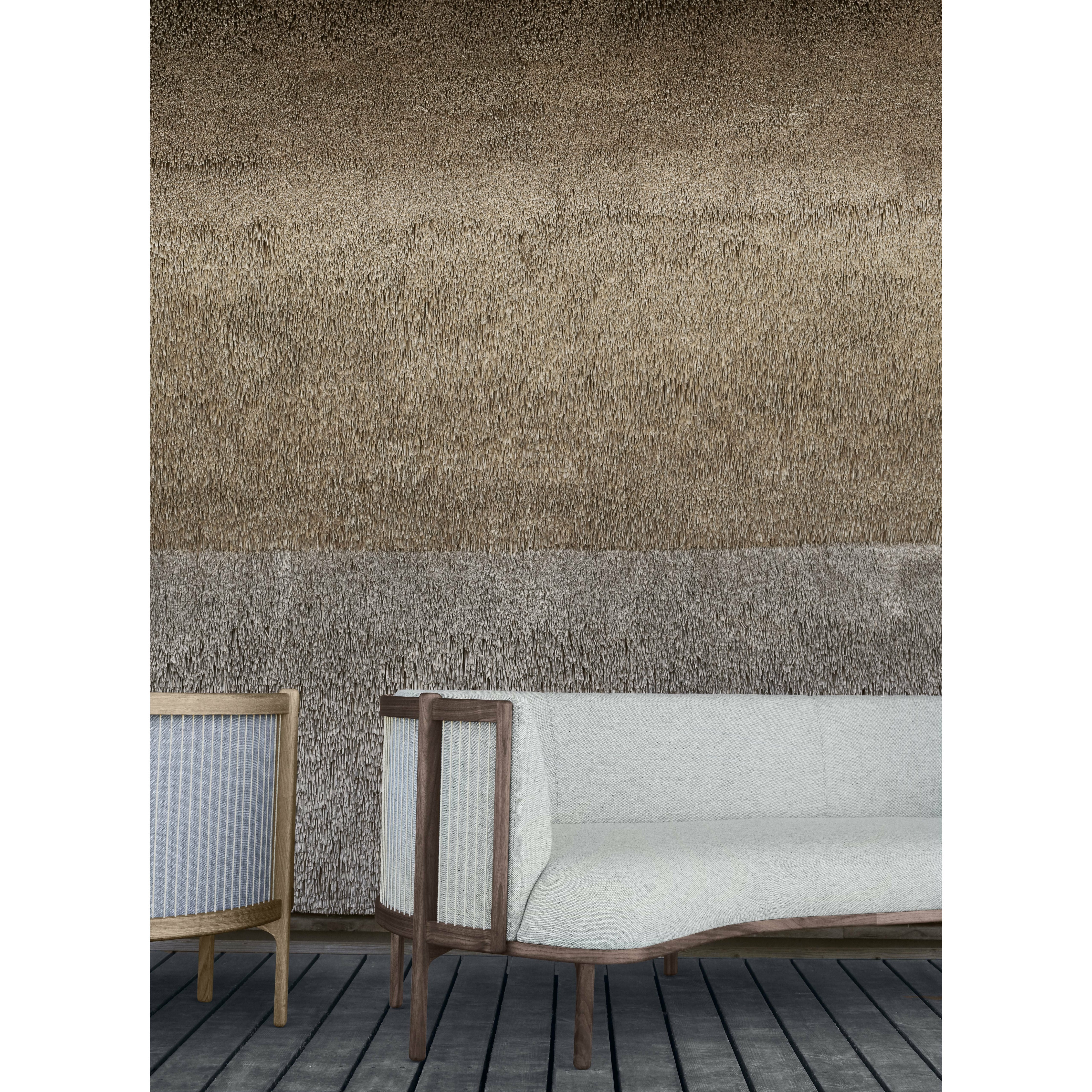 Carl Hansen RF1903-L Sideways 3-Persons soffa lämnade oljad valnöt/Hallingdal 116 Tyg, grå/naturbrun