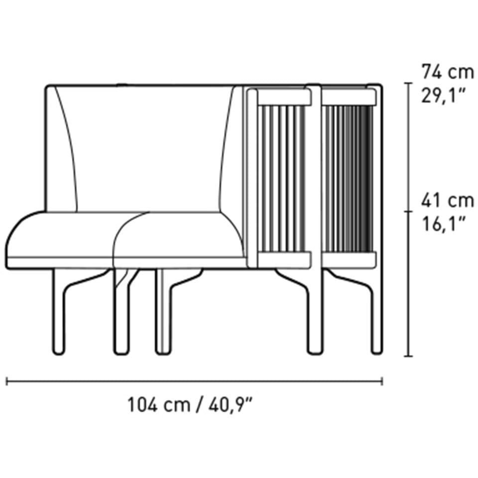 Carl Hansen RF1903-R i sidled 3-personers soffa högeroljad ek/fiordtyg, rosa/naturbrunt