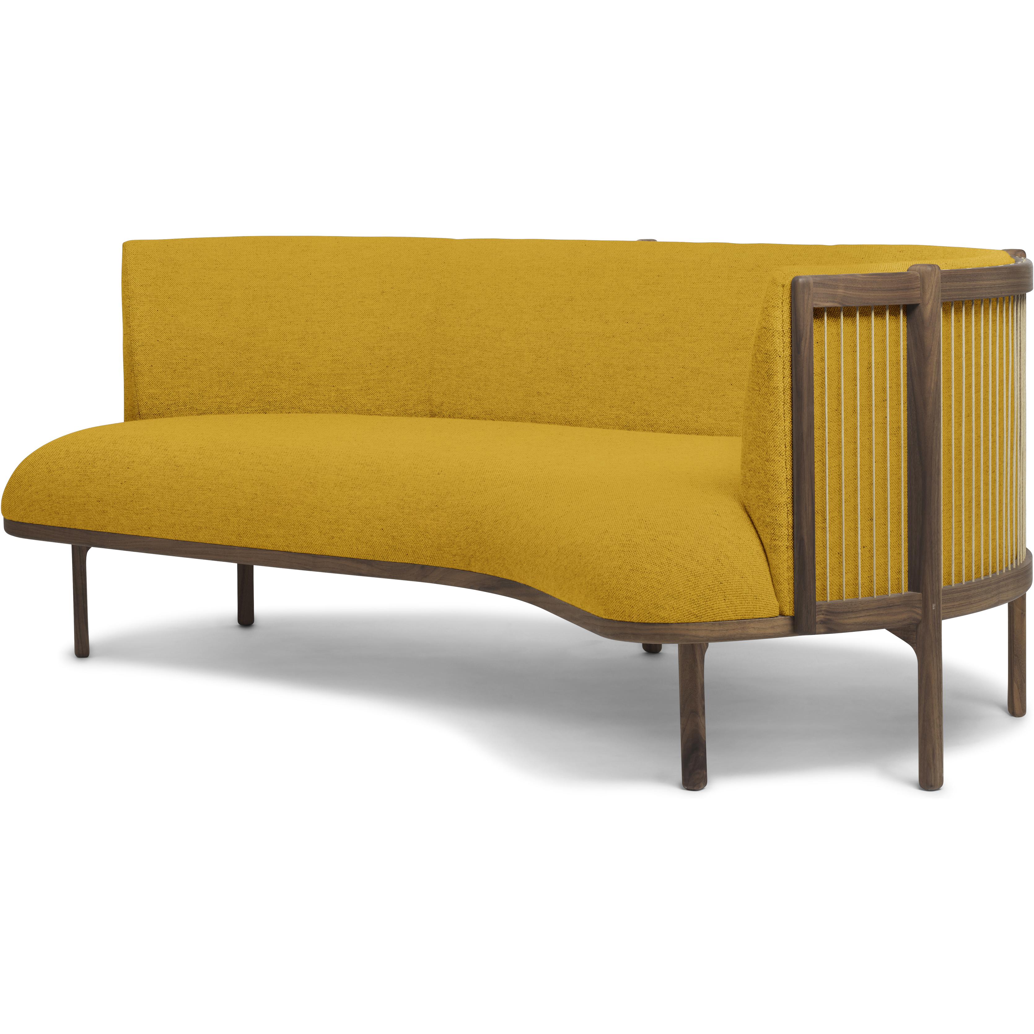 Carl Hansen RF1903-R i sidled 3-personers soffa höger oljad valnöt/hallingdal 457 tyg, gul/naturbrun