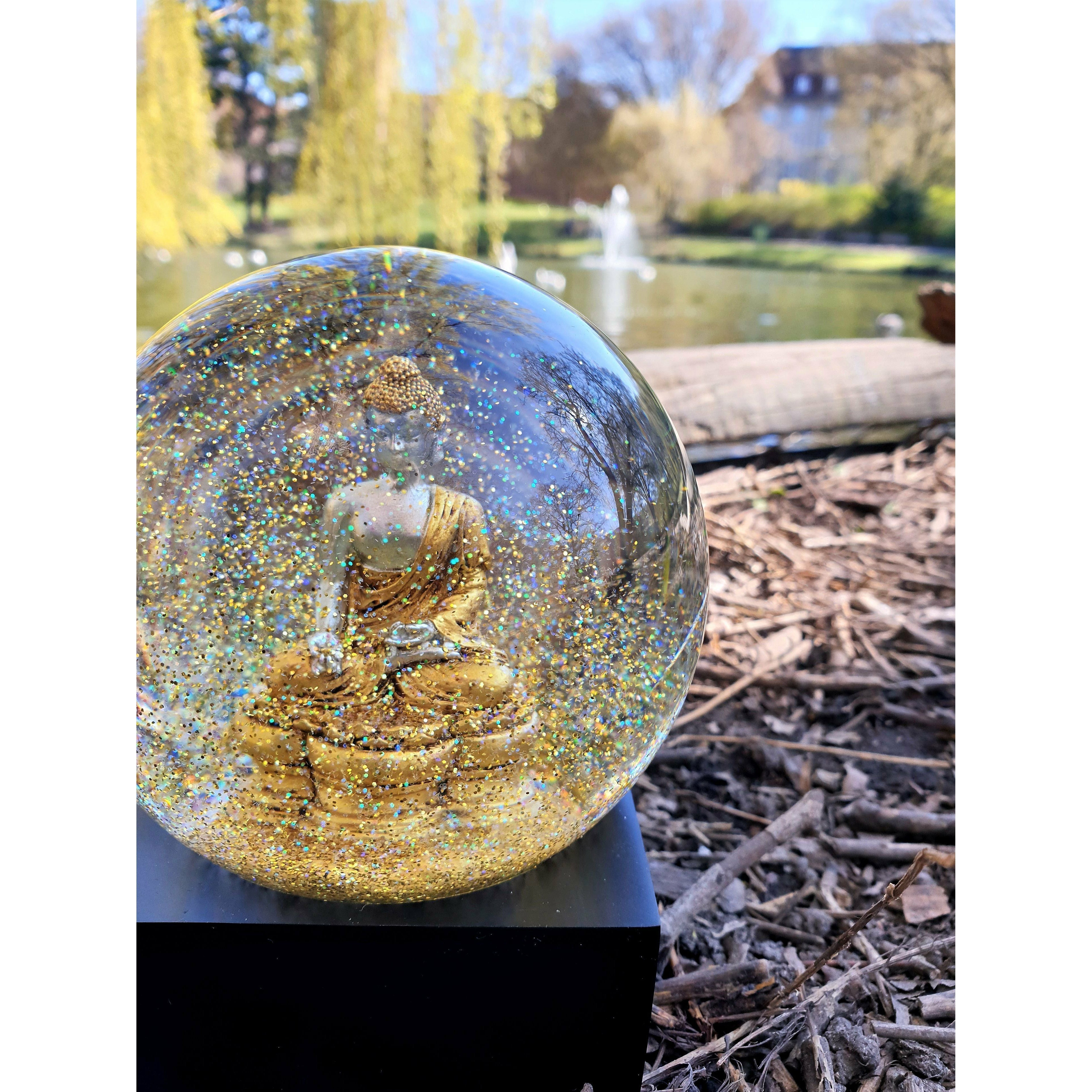 Cool Snow Globes Guld Buddha snöboll