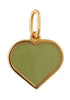 Design Letters Emalj Big Heart Pendant Charm Gold, Crispy Green