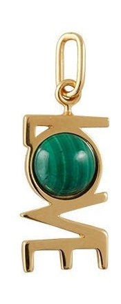 Design Letters Great Love Pendant 18k Gold County, Malakit Green