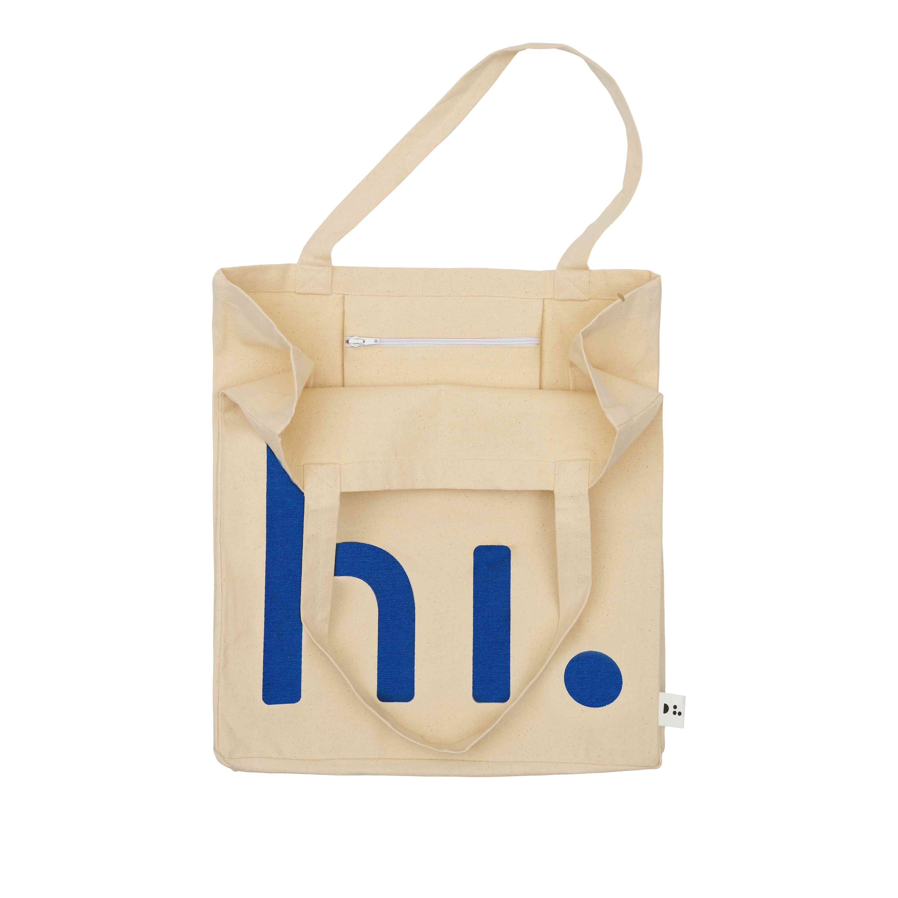Design Letters Hi Travel Bag, Natural/Kobaltblå