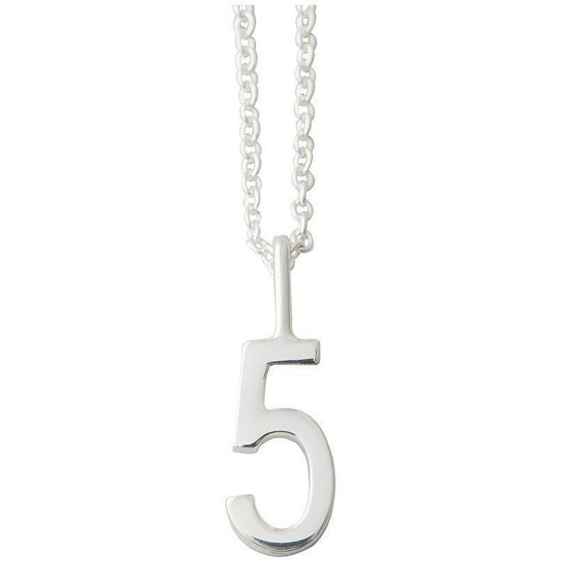 Design Letters Lucky Number Charms, Silver, Number 5