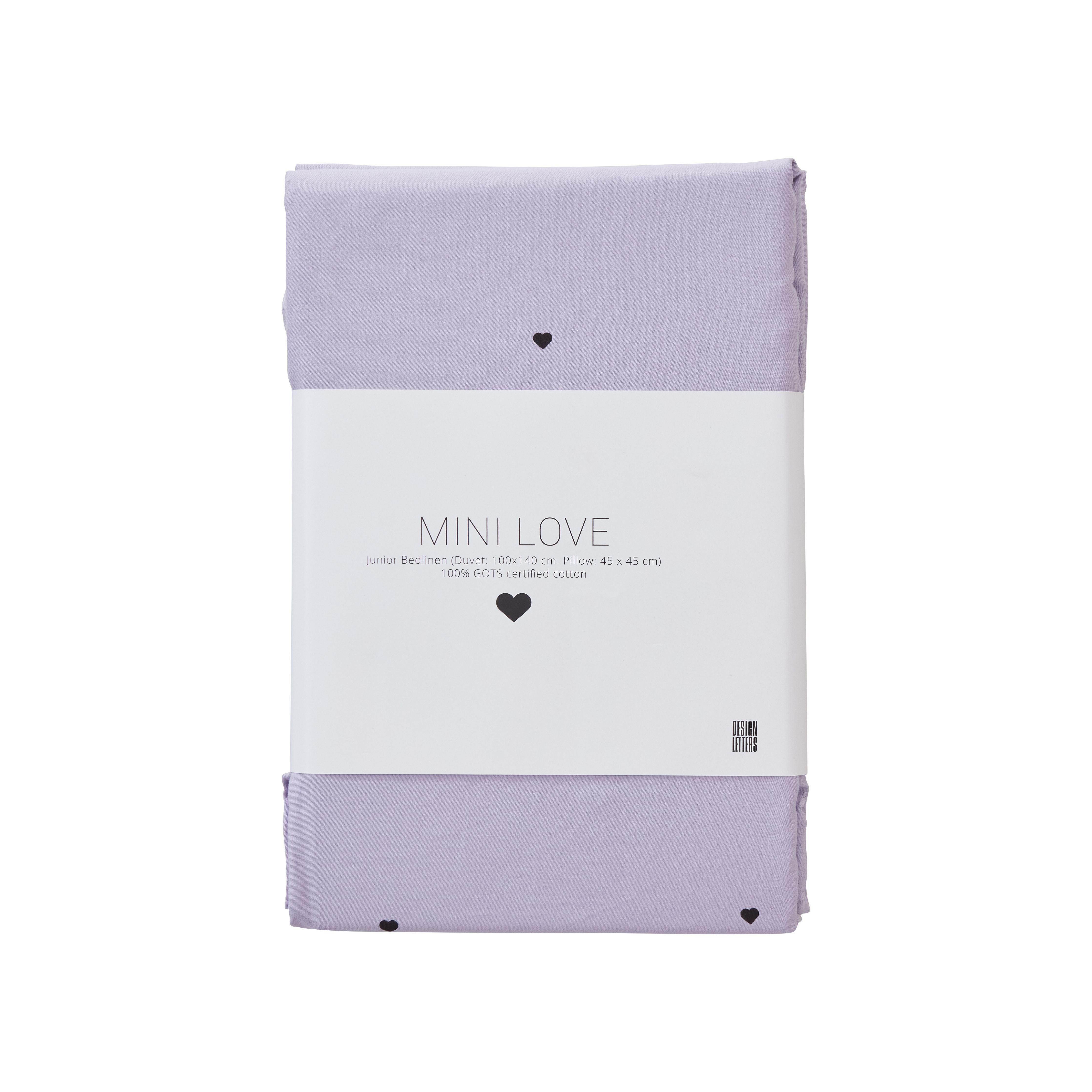 Design Letters Mini Love Baby Junior Pillow and Duty Cover 100x140 cm, lavendel