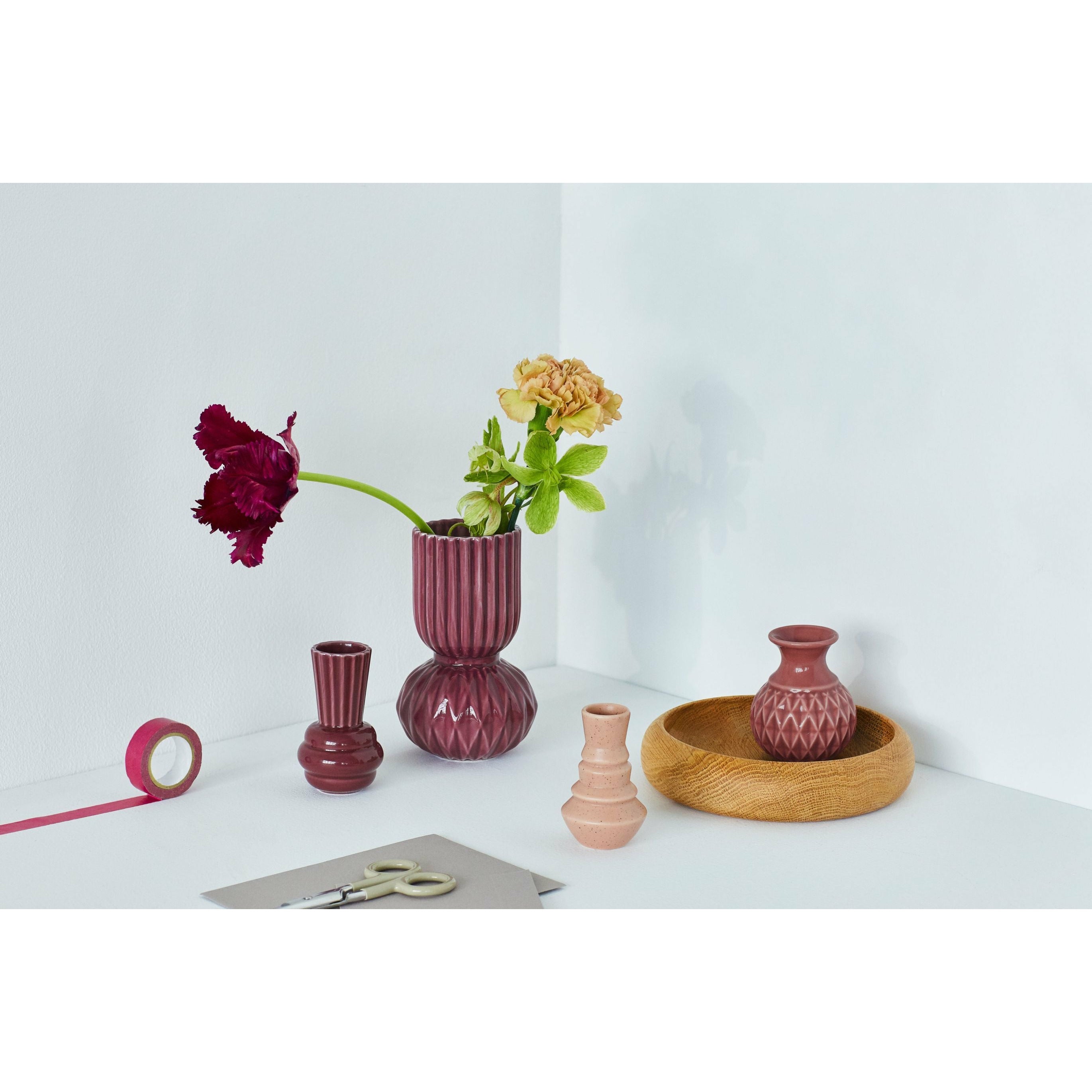 Dottir Samsurium minibell vase set, rosa, rosa