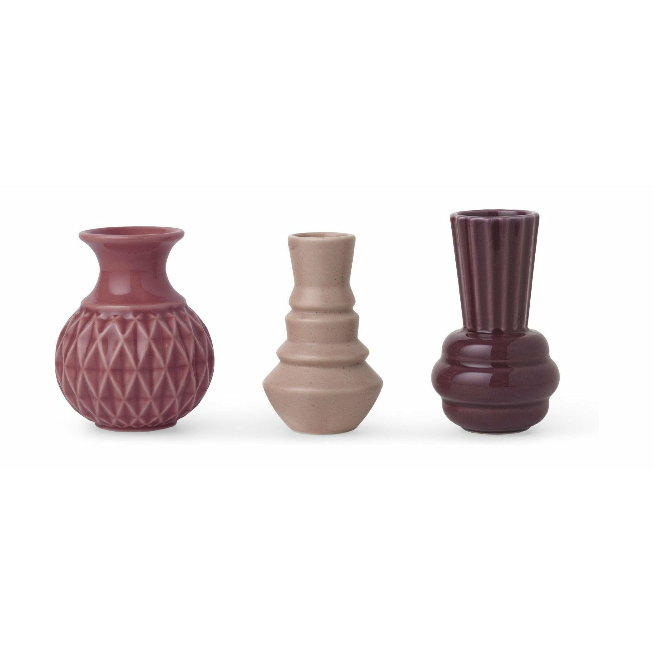 Dottir Samsurium minibell vase set, rosa, rosa