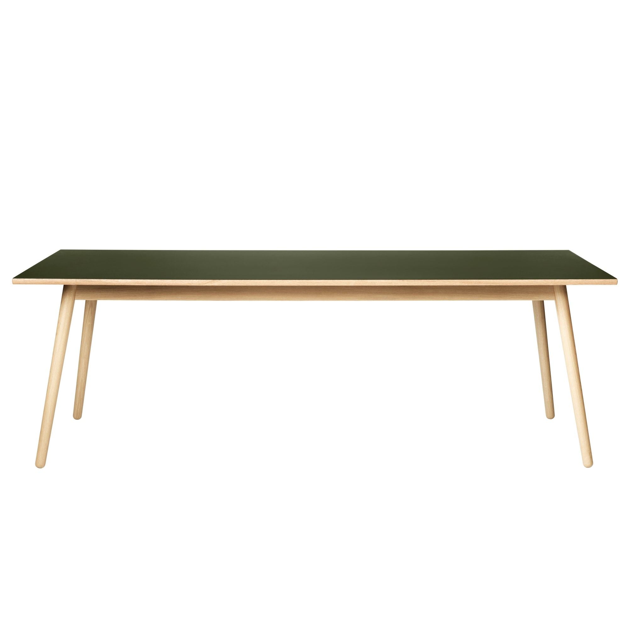 FDB Møbler C35C matbord ek/oliv linoleum, 95x220 cm
