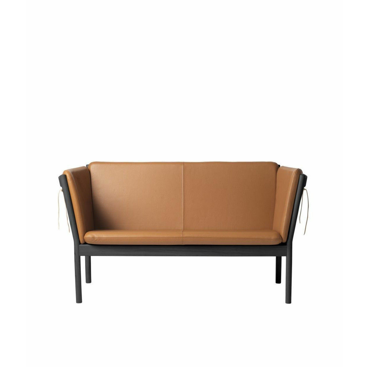 FDB Møbler J148 2-person soffa, svart/cognac
