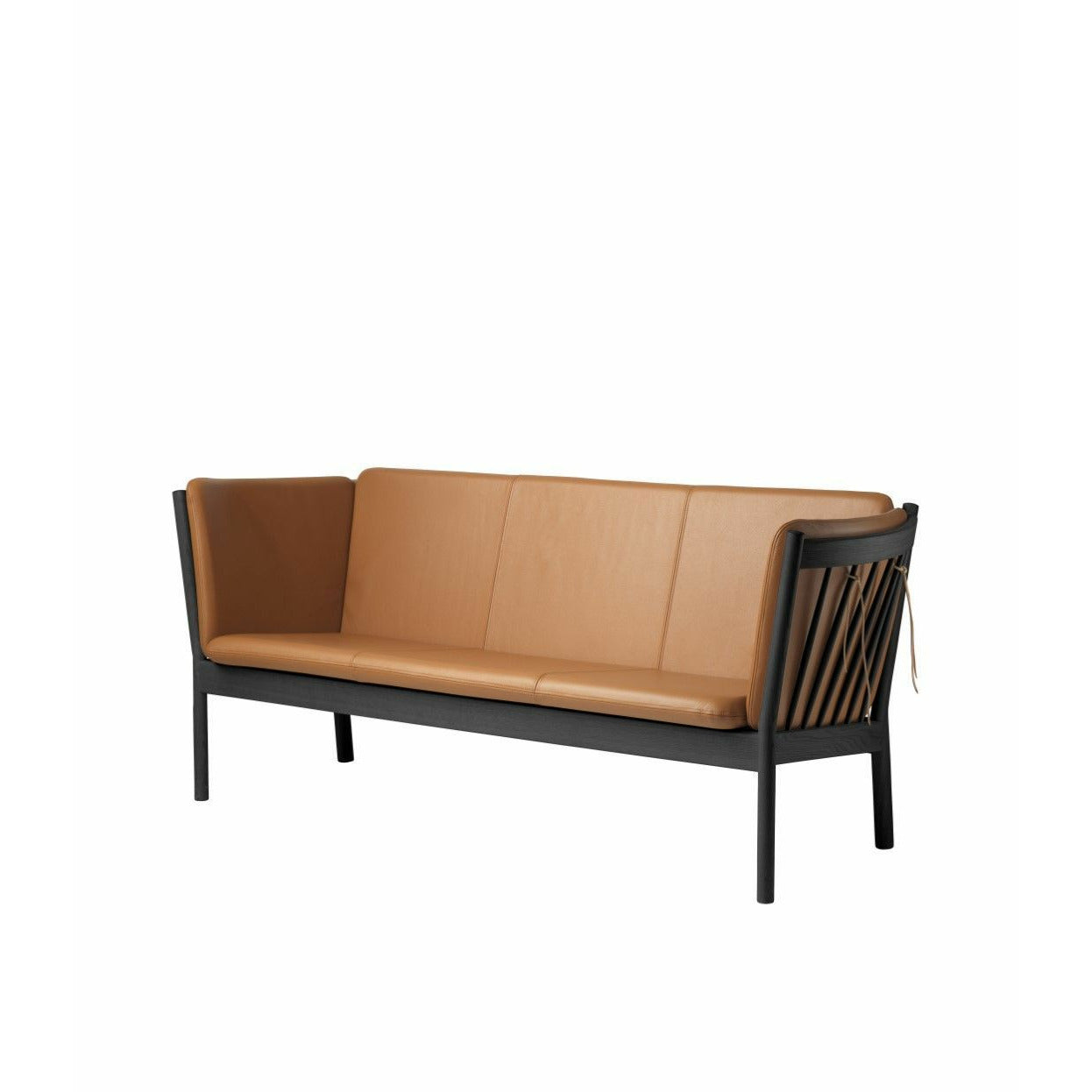 FDB Møbler J149 3-person soffa, svart/cognac