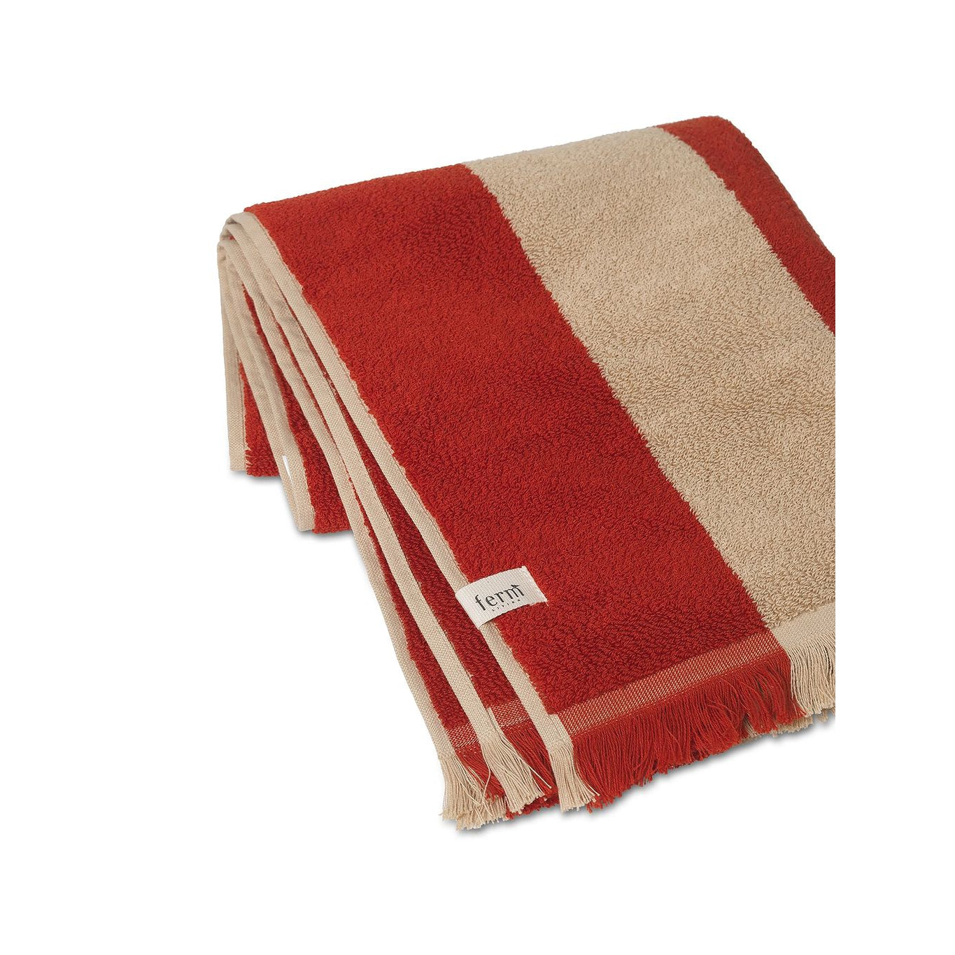 Ferm Living Alee handduk 50x100 cm, lätt kamel/röd