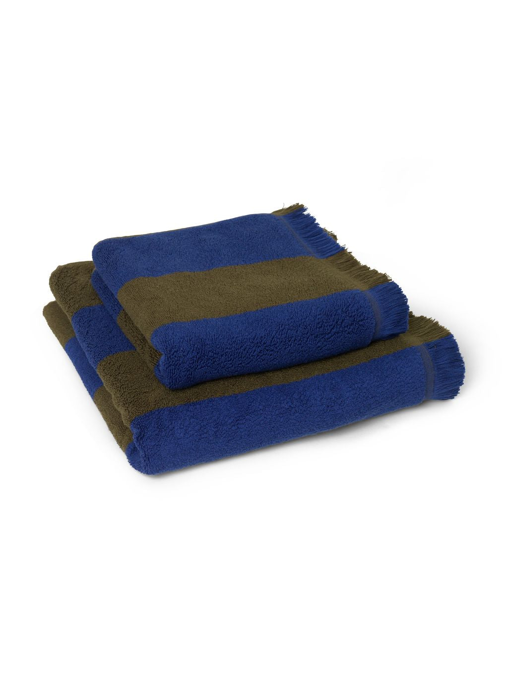 Ferm Living Alee handduk 50x100 cm, oliver/ljusblå