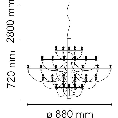 Flos 2097/30 frostad ljuskrona 72 cm, krom
