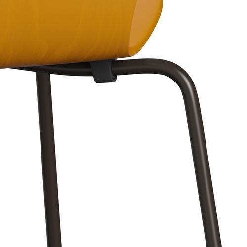 Fritz Hansen 3107 Skalstol, Brown Bronze/Farvet Ask Burnt Yellow