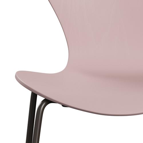 Fritz Hansen 3107 Shell Chair, Brown Bronze/Colored Ask Pale Rose