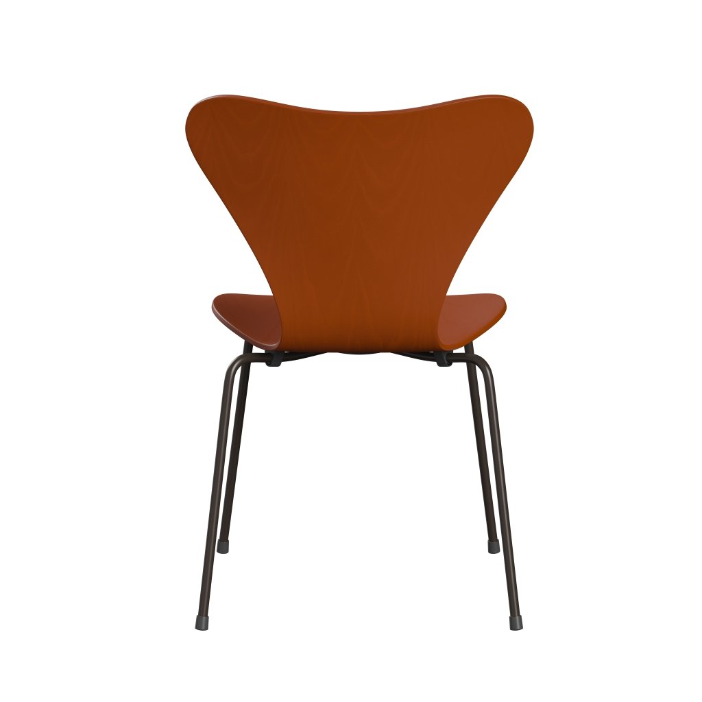 Fritz Hansen 3107 Shell Chair, Brown Bronze/Colored Ask Paradise Orange