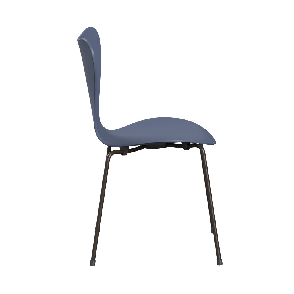 Fritz Hansen 3107 Shell Chair, Brown Bronze/Lacquered Dusk Blue