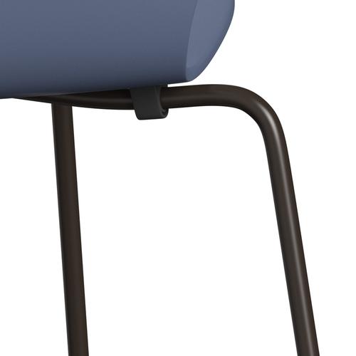 Fritz Hansen 3107 Shell Chair, Brown Bronze/Lacquered Dusk Blue