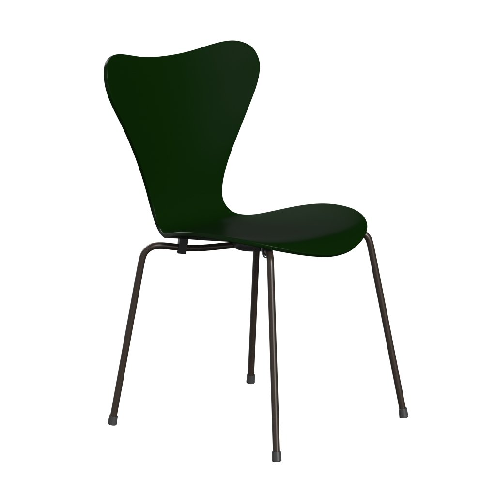 Fritz Hansen 3107 Shell Chair, Brown Bronze/Lacquered Evergreen