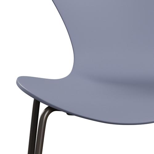 Fritz Hansen 3107 Shell Chair, Brown Bronze/Lackered Launcher Blue