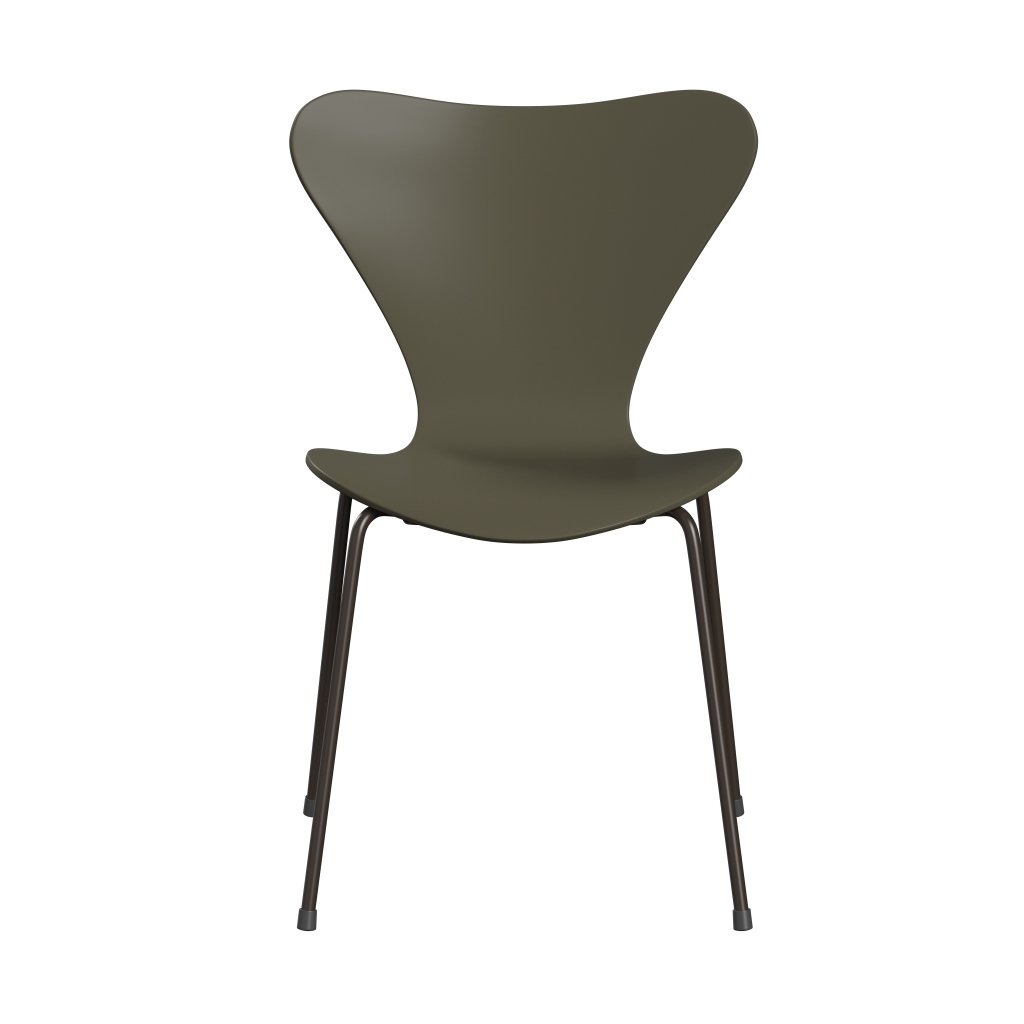 Fritz Hansen 3107 Skalstol, Brown Bronze/Lakeret Olive Green