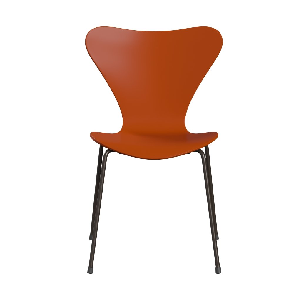 Fritz Hansen 3107 Skalstol, Brown Bronze/Lakeret Paradise Orange