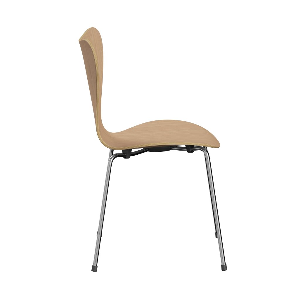 Fritz Hansen 3107 Shell Chair, Chromed Steel/Beech Lackered Veneer
