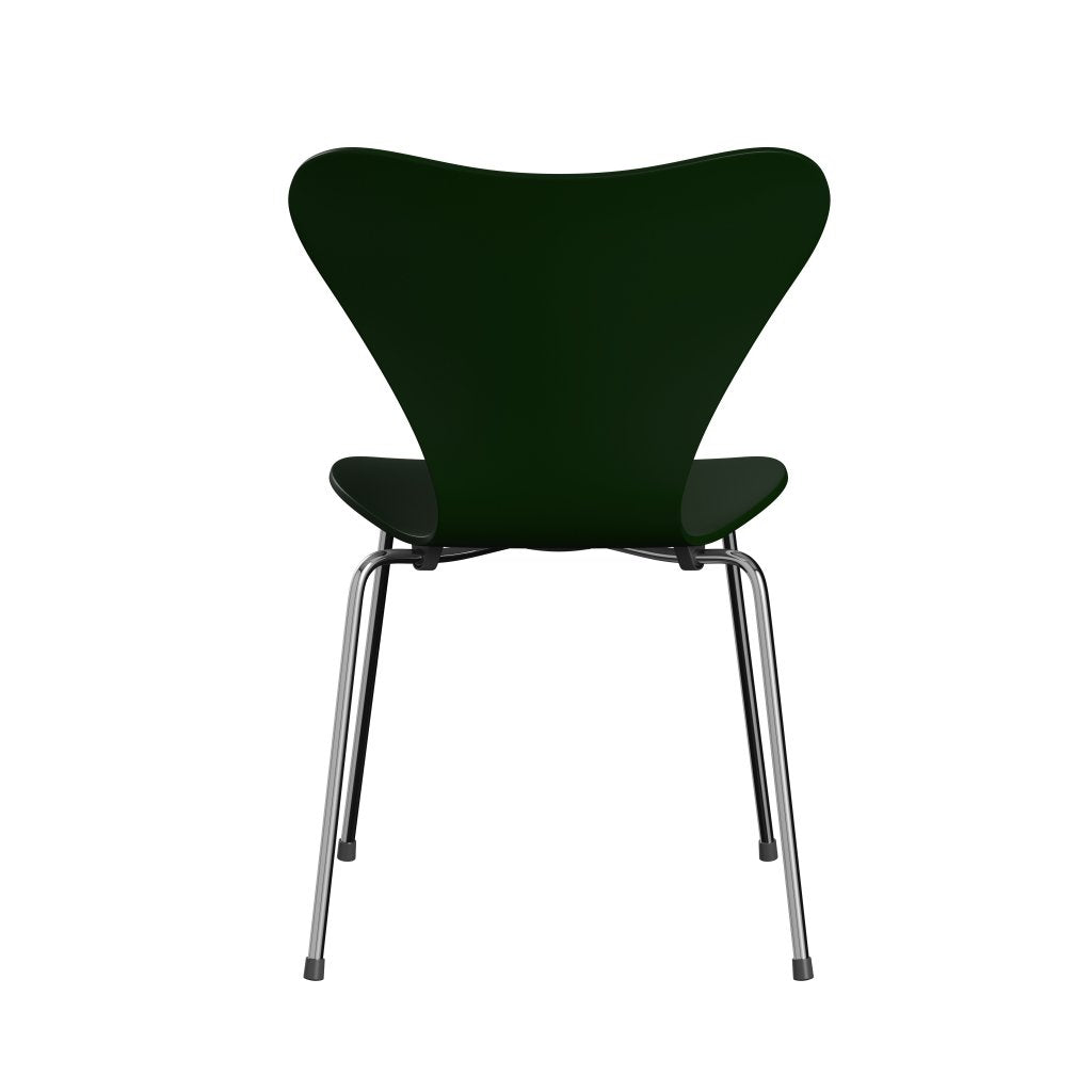Fritz Hansen 3107 Shell Chair, Chromed Steel/Lacquered Evergreen