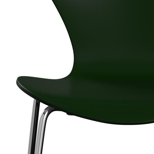 Fritz Hansen 3107 Shell Chair, Chromed Steel/Lacquered Evergreen