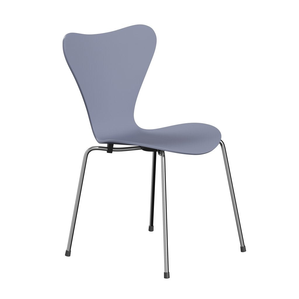 Fritz Hansen 3107 Shell Chair, Chromed Steel/Lacquered Launcher Blue