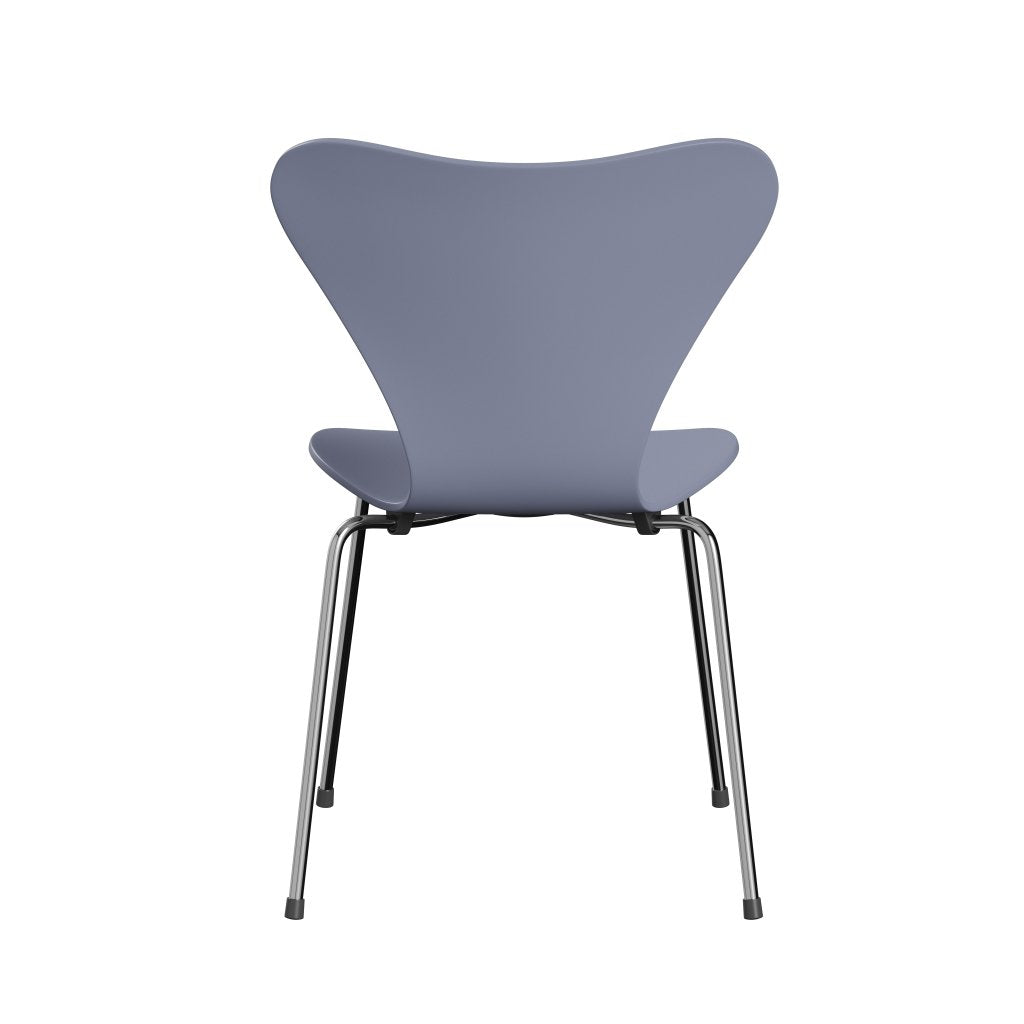 Fritz Hansen 3107 Shell Chair, Chromed Steel/Lacquered Launcher Blue