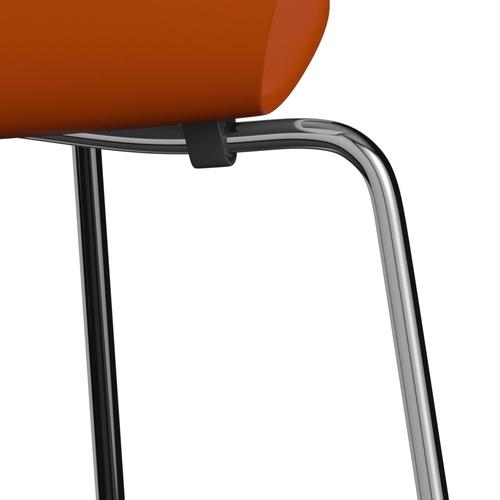 Fritz Hansen 3107 Shell Chair, Chromed Steel/Lacquered Paradise Orange