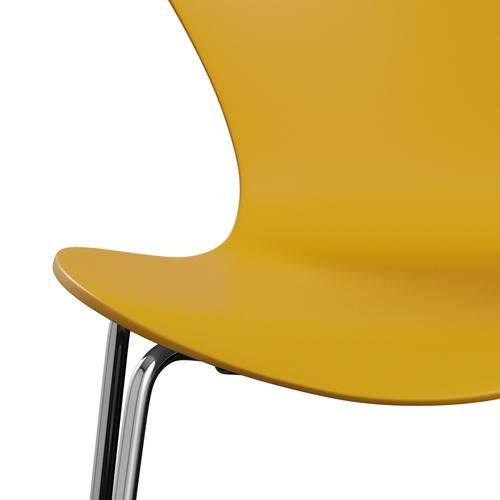 Fritz Hansen 3107 Skalstol, Forkromet Stål/Lakeret True Yellow