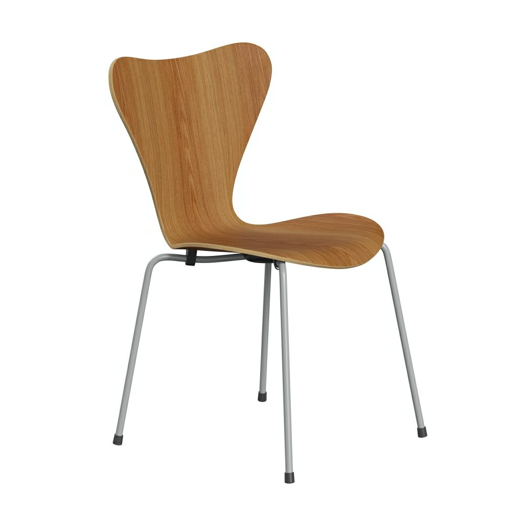 Fritz Hansen 3107 Shell Chair, Nine Grey/Elm Lacked Veneer