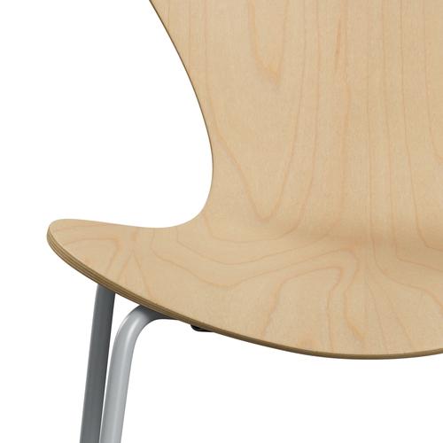 Fritz Hansen 3107 Shell Chair, Silver Grey/Maple Lackered Veneer