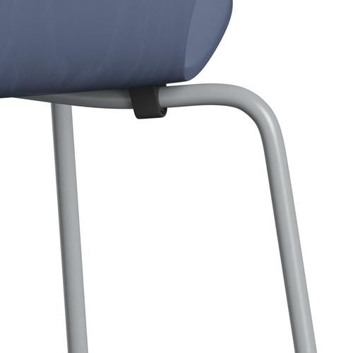 Fritz Hansen 3107 Shell Chair, Silver Grey/Colored Ask Dusk Blue