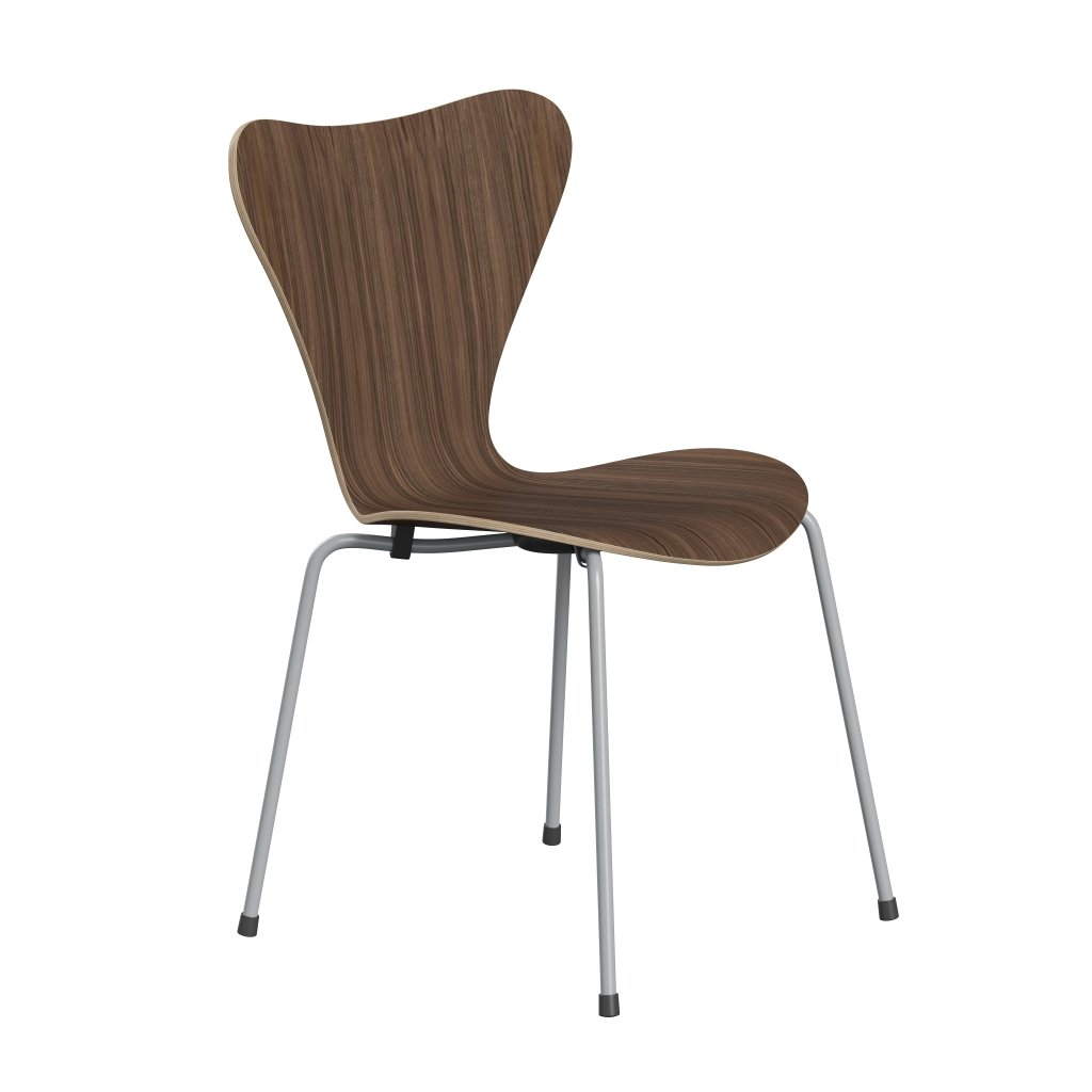 Fritz Hansen 3107 Shell Chair, Silver Grey/Walnut Lackered Veneer