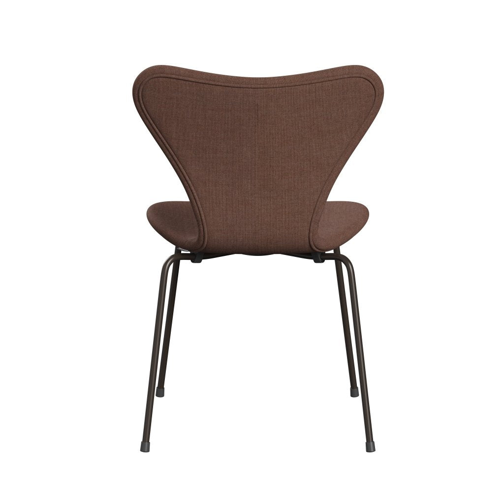 Fritz Hansen 3107 stol helt vadderad, brun brons/duk kastanj brun