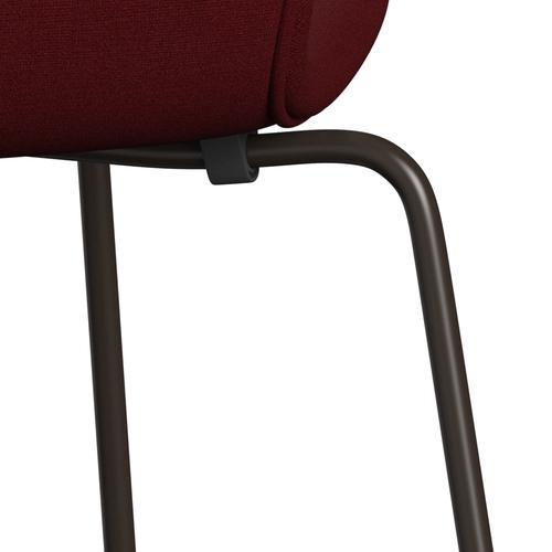 Fritz Hansen 3107 stol helt vadderad, brun brons/kristen röda uni