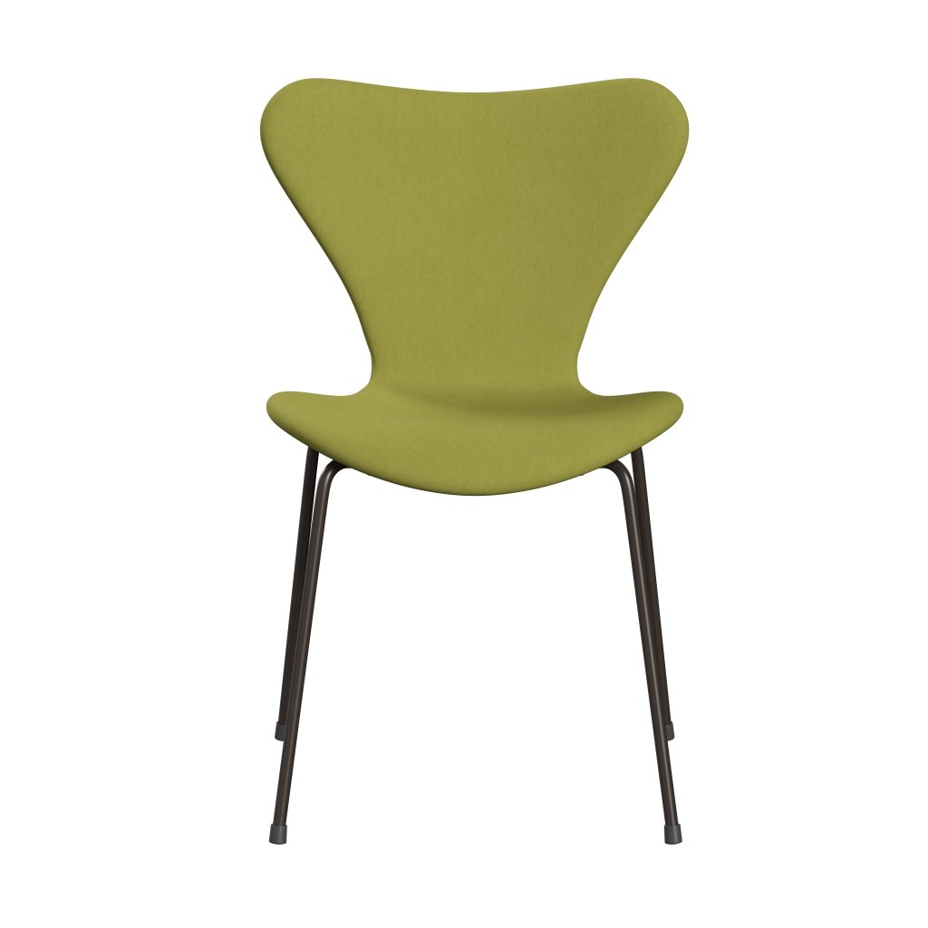 Fritz Hansen 3107 stol helt vadderad, brun brons/komfort beige/grön