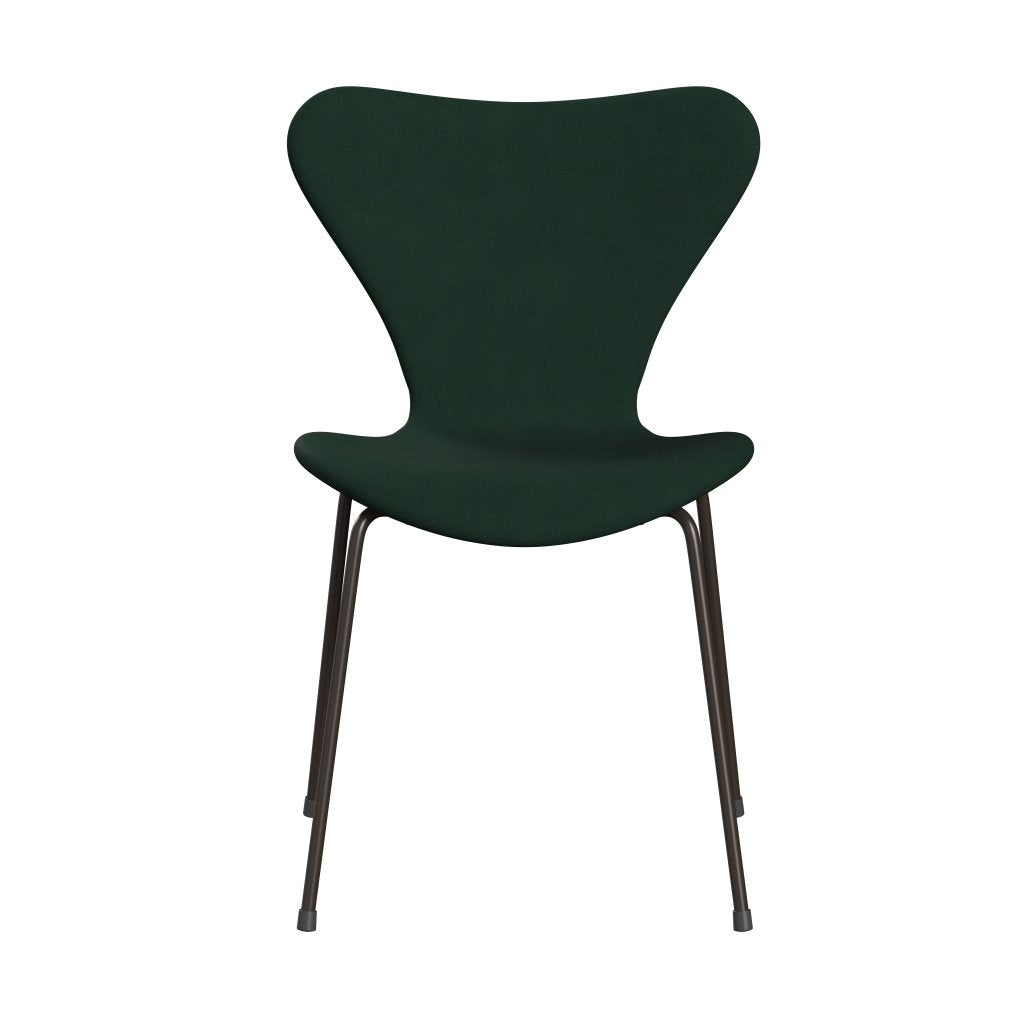 Fritz Hansen 3107 stol helt vadderad, brun brons/komfort mörkgrön
