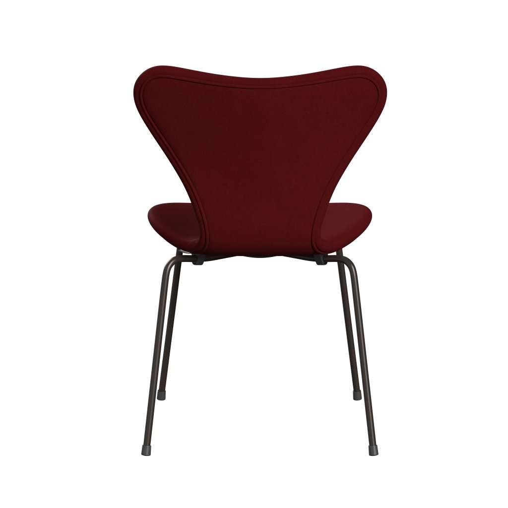 Fritz Hansen 3107 stol helt vadderad, brun brons/komfort mörkröd (C01153)